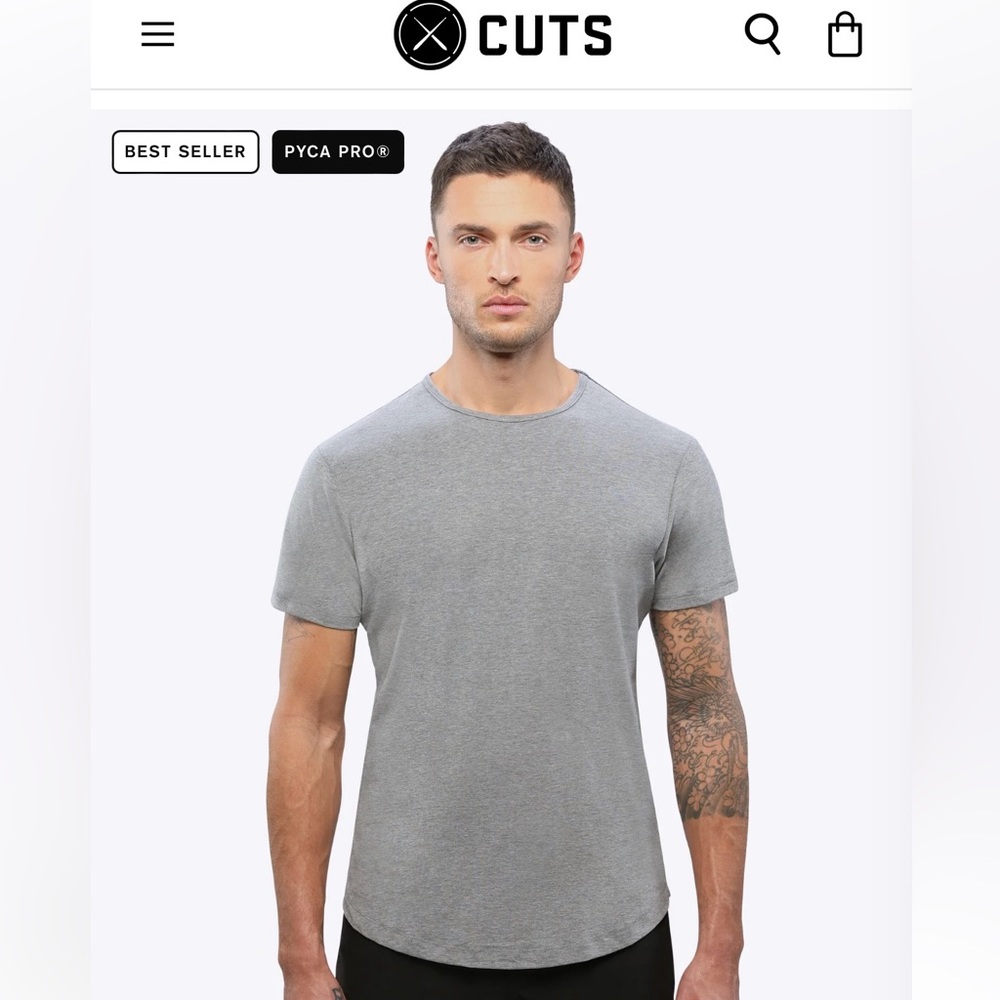 CUTS original, curve hem tee